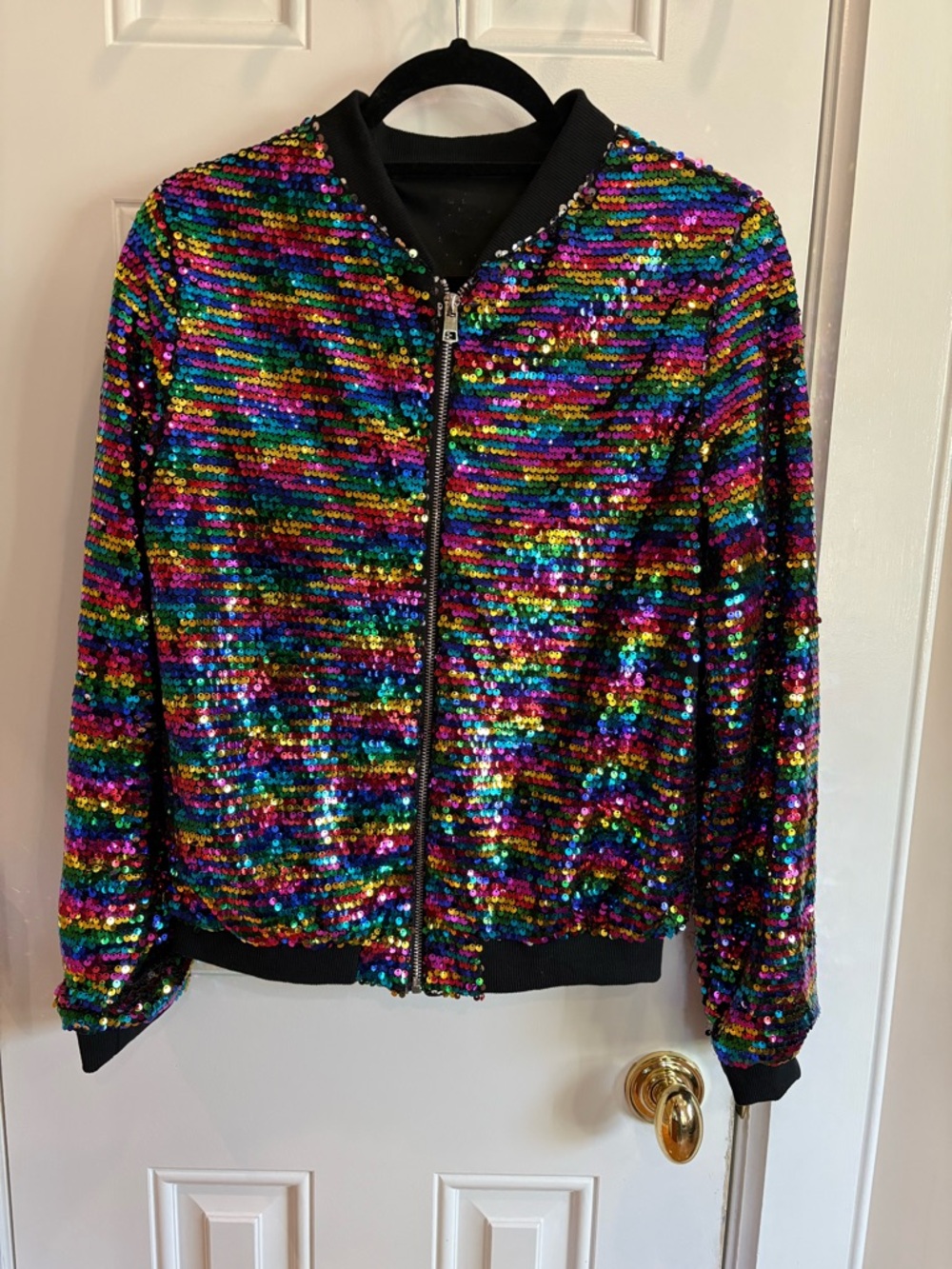 Sequin Bombshell Bomber Jacket - Multicolor Size XXL